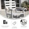 Flash Furniture Tolleson Adirondack Dining Chair w/Fold Out Cup Holder, Weather Resistant Recycled HDPE in White LE-HMP-2037-10-WHT-GG - alternate 5